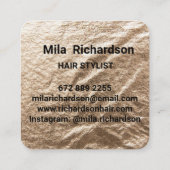 elegantie van goudfolie vierkante visitekaartje (Achterkant)