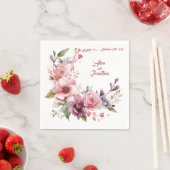 Elegantie van het roos: Gepersonaliseerde huwelijk Servet (Insitu)