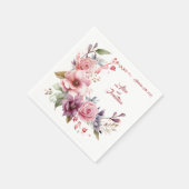 Elegantie van het roos: Gepersonaliseerde huwelijk Servet (Hoek)