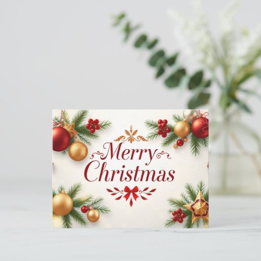 Elegantie van Kerstmis: een feestelijke viering Briefkaart (Staand voorkant)