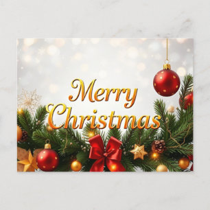 Elegantie van Kerstmis: een feestelijke viering Briefkaart