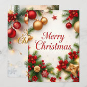 Elegantie van Kerstmis: een feestelijke viering Kaart (Voorkant / Achterkant)