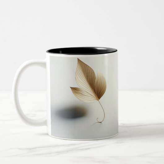 Elegantie van Leaf Design / Golden Custom Coffee M Tweekleurige Koffiemok (Links)