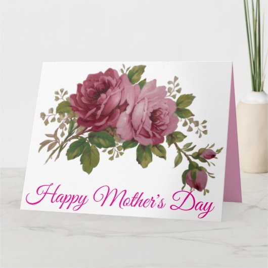 Elegantie van Roze Roos Kaart (Voorkant)