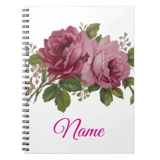 Elegantie van Roze Roos Notitieboek (Voorkant)