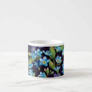 Elegantie Vergeet-mij-niet bloemmotief Espresso Kop