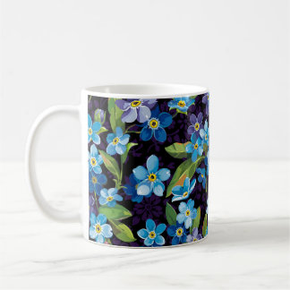 Elegantie Vergeet-mij-niet bloemmotief Koffiemok
