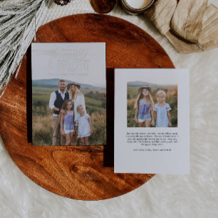 Elegantie Vrolijk & Helder Kerstmisfoto Folie Feestdagenkaart