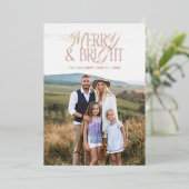  Elegantie Vrolijk & Helder Kerstmisfoto Folie Feestdagenkaart (Staand Voorkant)