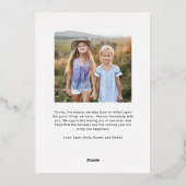  Elegantie Vrolijk & Helder Kerstmisfoto Folie Feestdagenkaart (Achterkant)