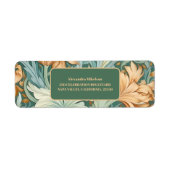  Elegantie William Morris Floral Bridal Etiket (Voorkant)