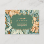  Elegantie William Morris Floral Bridal Informatiekaartje (Voorkant)