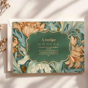 Elegantie William Morris Floral Bridal Informatiekaartje