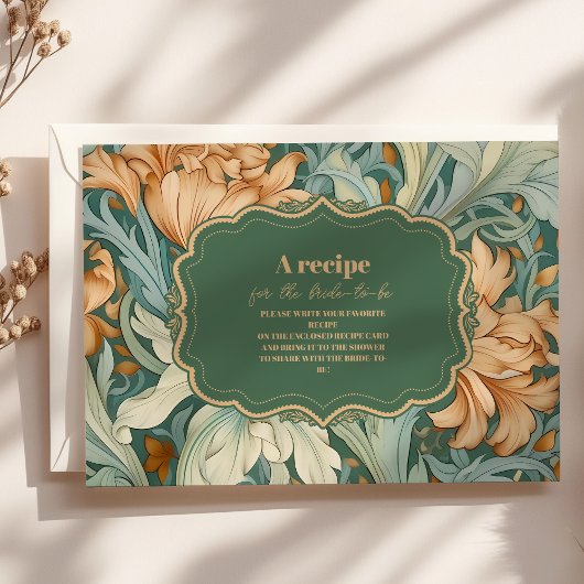  Elegantie William Morris Floral Bridal Informatiekaartje