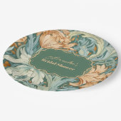  Elegantie William Morris Floral Bridal Papieren Bordje (Gekanteld)