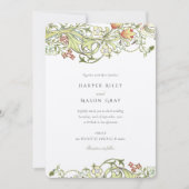  Elegantie William Morris Floral Wedding Kaart (Voorkant)