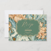  Elegantie William Morris Floral Wedding RSVP Kaartje (Voorkant)