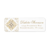 elegantie | Wit en goudjodenadres Etiket (Voorkant)
