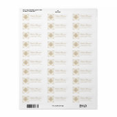 elegantie | Wit en goudjodenadres Etiket (Full Sheet)