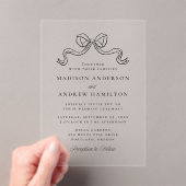  Elegantie Zwart Bow Bruiloft Acryl Uitnodigingen (Insitu (Draagbaar))