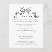  Elegantie Zwart Bow Bruiloft Details Informatiekaartje (Voorkant)
