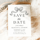  Elegantie Zwart Bow Bruiloft Save The Date