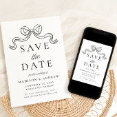  Elegantie Zwart Bow Bruiloft Save The Date