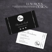 Elegantie Zwart-wit Glanzende Diamanten toevoegen  Visitekaartje