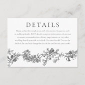  Elegantie: Zwart & Wit Trouwdetails Informatiekaartje (Voorkant)