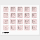 Elegantie Zwarte Strik Bruidsdouche Vierkante Sticker (Vel)