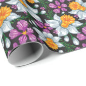 Elegantiepatroon met narcosememblastrijen 2 cadeaupapier (Rol Hoek)