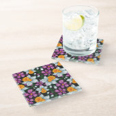 Elegantiepatroon met narcosememblastrijen 2 glazen onderzetter (Schuin)