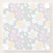 Elegantiepatroon met narcosememblastrijen 2 glazen onderzetter (Achterkant)