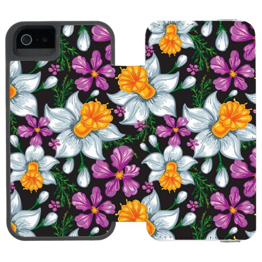 Elegantiepatroon met narcosememblastrijen 2 incipio iPhone portemonnee hoesje (Agenda Open)