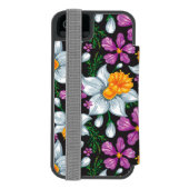 Elegantiepatroon met narcosememblastrijen 2 incipio iPhone portemonnee hoesje (Agenda Achterkant)