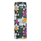 Elegantiepatroon met narcosememblastrijen 2 thermosbeker (Achterkant)