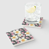 Elegantiepatroon met narcosemiddelen stenen onderzetter (Zijkant)