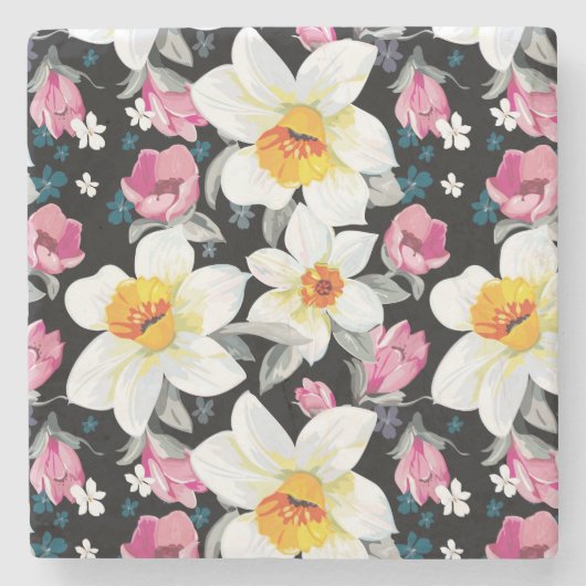 Elegantiepatroon met narcosemiddelen stenen onderzetter (Voorkant)