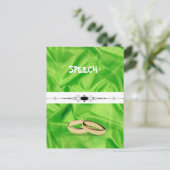 Elegant'Lime Green Silk Effect Wedding Briefkaart (Staand voorkant)
