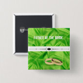 Elegant'Lime Green Silk Effect Wedding Vierkante Button 5,1 Cm (Voorkant /achterkant)