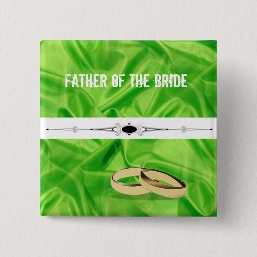 Elegant'Lime Green Silk Effect Wedding Vierkante Button 5,1 Cm (Voorkant)
