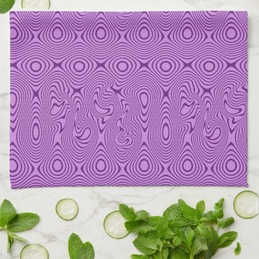 Elegantly Trippy Lines and Shapes Pattern Theedoek (Gevouwen)