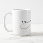 elegantnaam en initiaal (monogram) wit 15 oz koffiemok (Links)