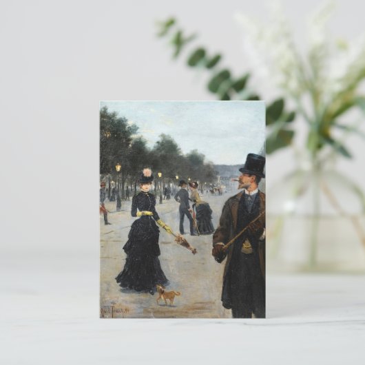 Élégants Wandering in Parijs | Louis Abel-Truchet Briefkaart (Staand voorkant)