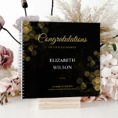 ElegantScript Retirement Party Gold Confetti Guest Notitieboek