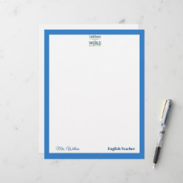 Elegate naam van leraar citaat moderne witte lijst briefhoofd