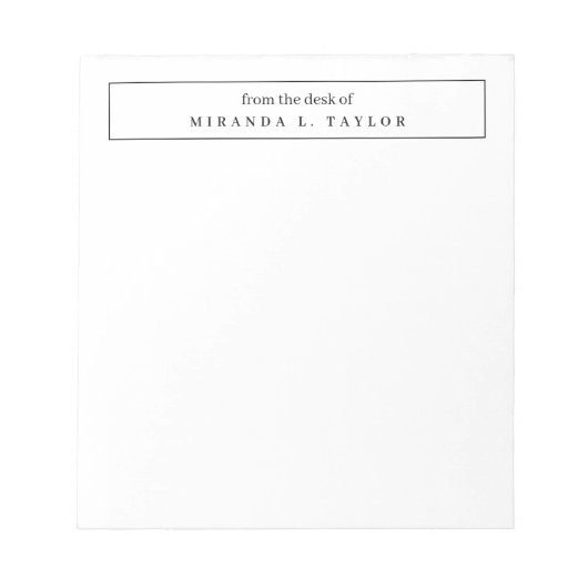 Elegatief Schrijfblok 'Van het bureau van' Notitieblok (Voorkant)