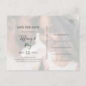 Elegatieve vervaagde foto Save The Date-ansichtkaa Uitnodiging Briefkaart (Achterkant)