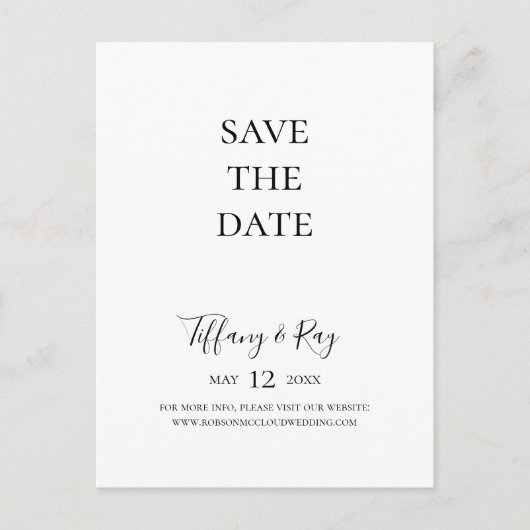 Elegatieve vervaagde foto Save The Date-ansichtkaa Uitnodiging Briefkaart (Voorkant)