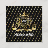 Elegenat Gold Monagram Fashioned Design Vierkante Visitekaartje (Voorkant)